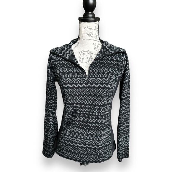 Columbia Women's Fleece Pullover Small Black Gray 1/4 Zip - Picture 1 of 5